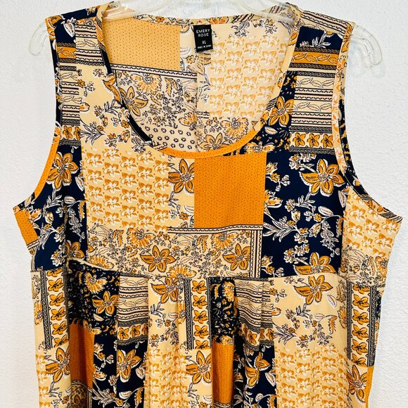 NWOT Emery Rose Sleeveless Dress Floral MultiColor Knee Length Fit & Flare Sz XL - Picture 6 of 8